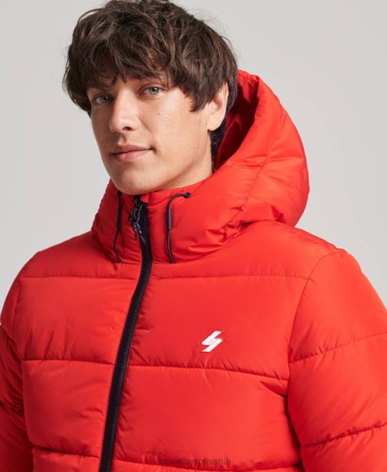 Superdry jachetă puf sport cu glugă îmbrăcăminte roșu bărbați JX0Z1031
