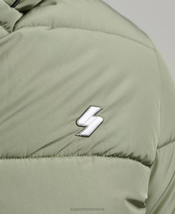 Superdry jachetă puf sport cu glugă îmbrăcăminte verde bărbați JX0Z1019
