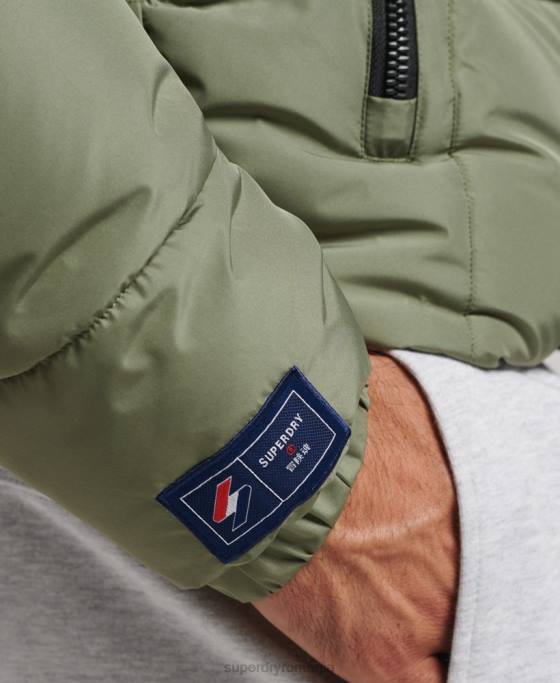 Superdry jachetă puf sport cu glugă îmbrăcăminte verde bărbați JX0Z1019