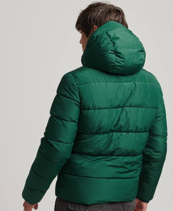 Superdry jachetă puf sport cu glugă îmbrăcăminte verde bărbați JX0Z1021