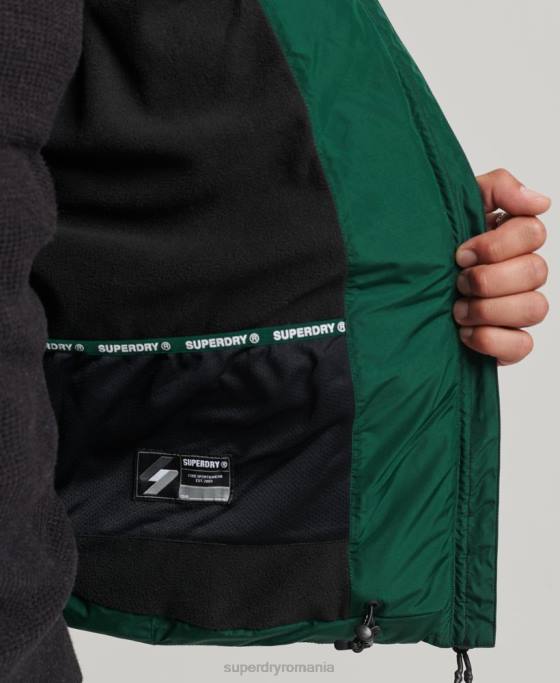 Superdry jachetă puf sport cu glugă îmbrăcăminte verde bărbați JX0Z1021
