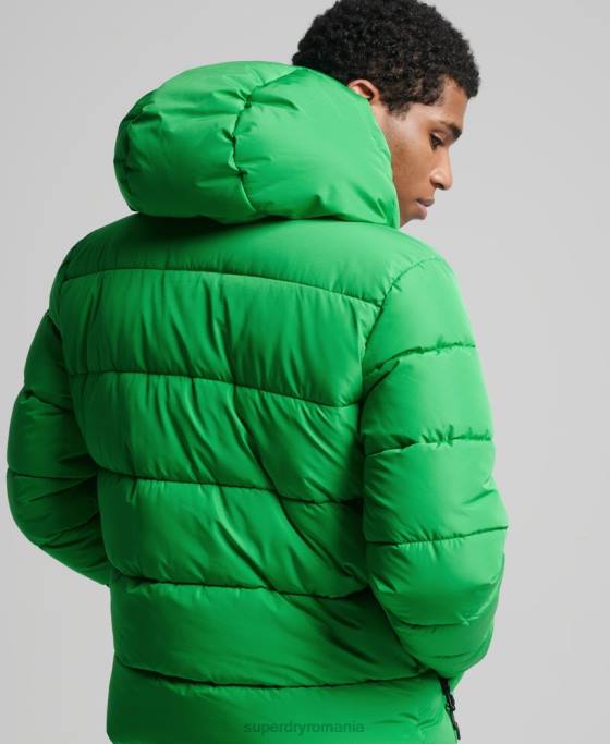 Superdry jachetă puf sport cu glugă îmbrăcăminte verde bărbați JX0Z1090