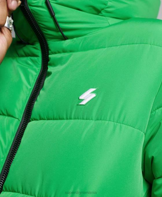 Superdry jachetă puf sport cu glugă îmbrăcăminte verde bărbați JX0Z1090