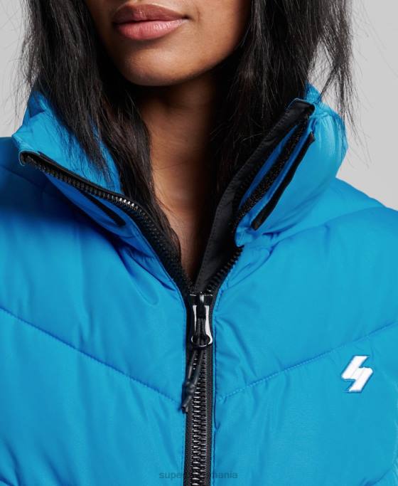 Superdry jachetă puf sport fără glugă îmbrăcăminte albastru femei JX0Z3705
