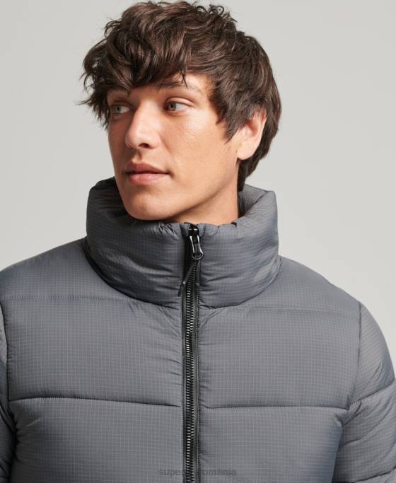 Superdry jachetă puf sport fără glugă îmbrăcăminte gri bărbați JX0Z1022