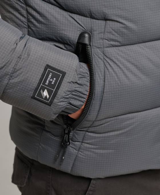 Superdry jachetă puf sport fără glugă îmbrăcăminte gri bărbați JX0Z1022