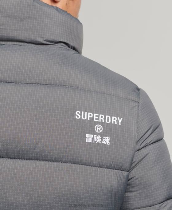 Superdry jachetă puf sport fără glugă îmbrăcăminte gri bărbați JX0Z1022