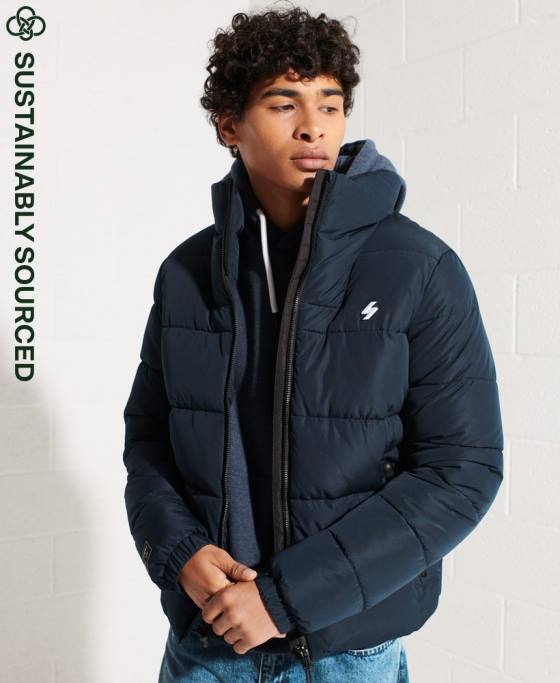 Superdry jachetă puf sport fără glugă îmbrăcăminte marina bărbați JX0Z4676