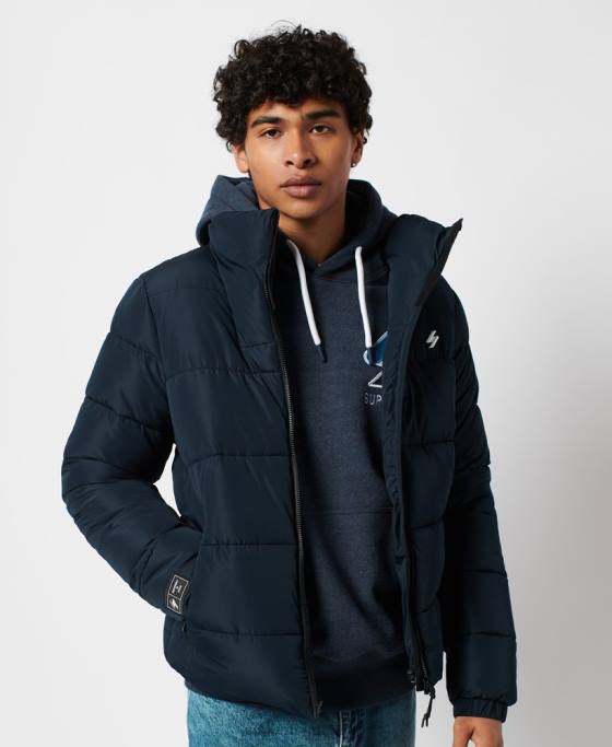 Superdry jachetă puf sport fără glugă îmbrăcăminte marina bărbați JX0Z4676