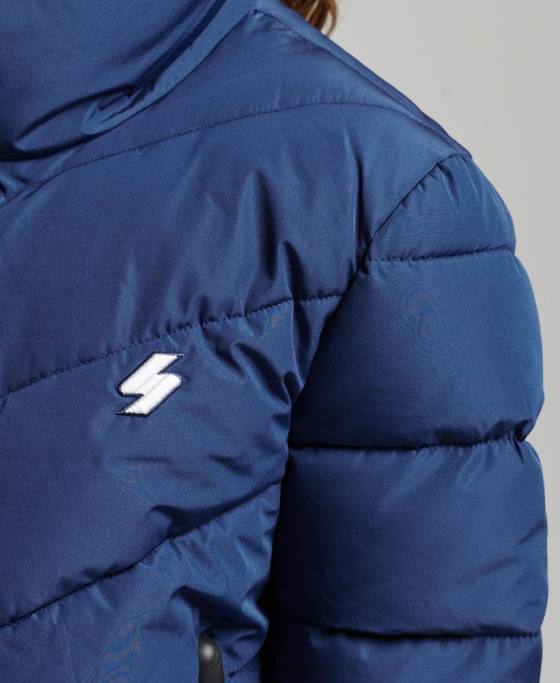 Superdry jachetă puf sport fără glugă îmbrăcăminte marina femei JX0Z3760