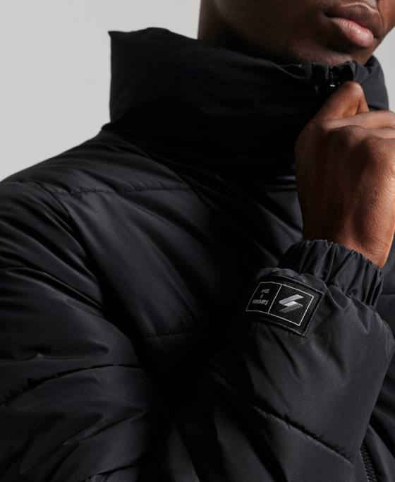 Superdry jachetă puf sport fără glugă îmbrăcăminte negru bărbați JX0Z1140