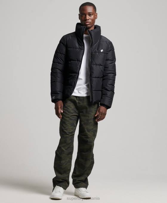 Superdry jachetă puf sport fără glugă îmbrăcăminte negru bărbați JX0Z1140