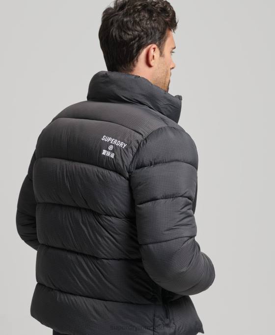 Superdry jachetă puf sport fără glugă îmbrăcăminte negru bărbați JX0Z997