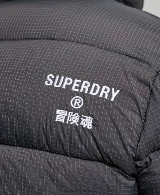 Superdry jachetă puf sport fără glugă îmbrăcăminte negru bărbați JX0Z997