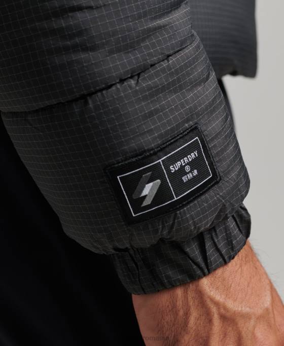Superdry jachetă puf sport fără glugă îmbrăcăminte negru bărbați JX0Z997