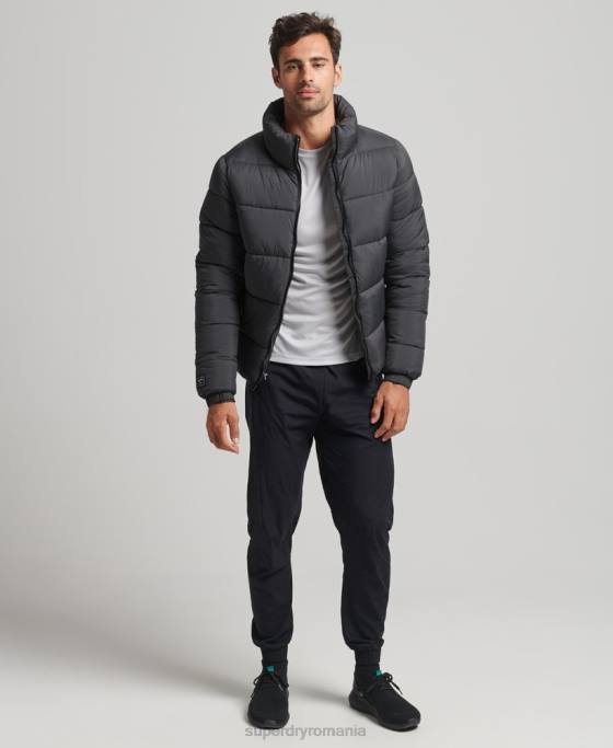 Superdry jachetă puf sport fără glugă îmbrăcăminte negru bărbați JX0Z997