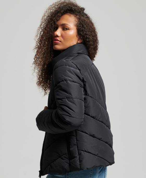 Superdry jachetă puf sport fără glugă îmbrăcăminte negru femei JX0Z3800