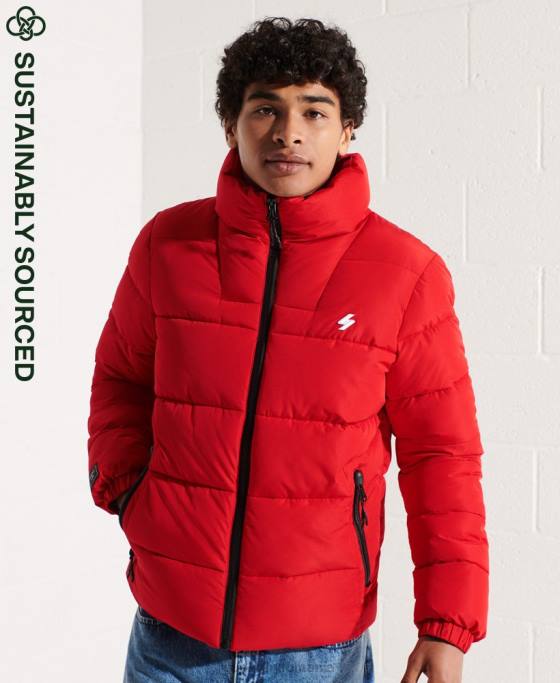 Superdry jachetă puf sport fără glugă îmbrăcăminte roșu bărbați JX0Z4560