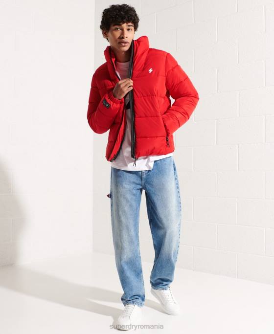 Superdry jachetă puf sport fără glugă îmbrăcăminte roșu bărbați JX0Z4560