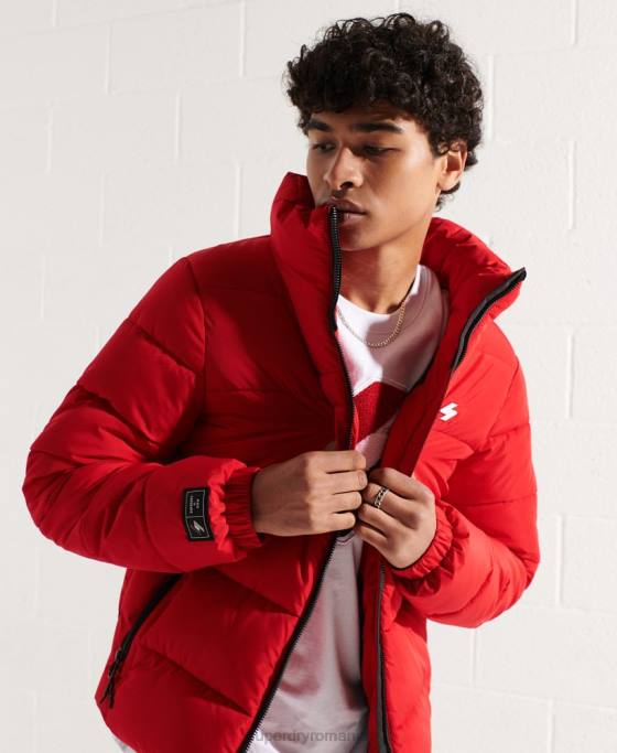 Superdry jachetă puf sport fără glugă îmbrăcăminte roșu bărbați JX0Z4560