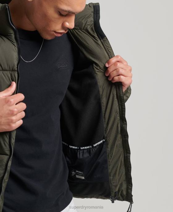 Superdry jachetă puf sport fără glugă îmbrăcăminte verde bărbați JX0Z956