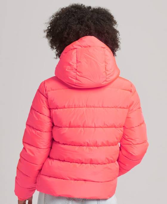 Superdry jachetă puf sport spirit cu glugă îmbrăcăminte coral femei JX0Z3698
