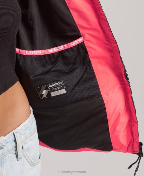 Superdry jachetă puf sport spirit cu glugă îmbrăcăminte coral femei JX0Z3698
