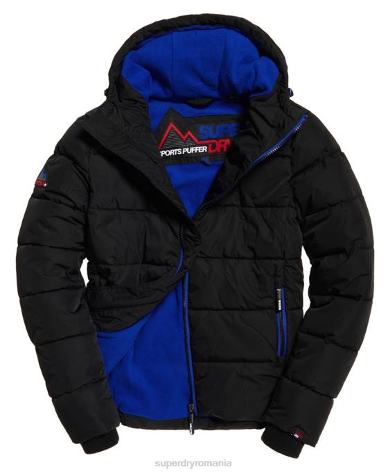 Superdry jachetă puf sport îmbrăcăminte negru bărbați JX0Z1170