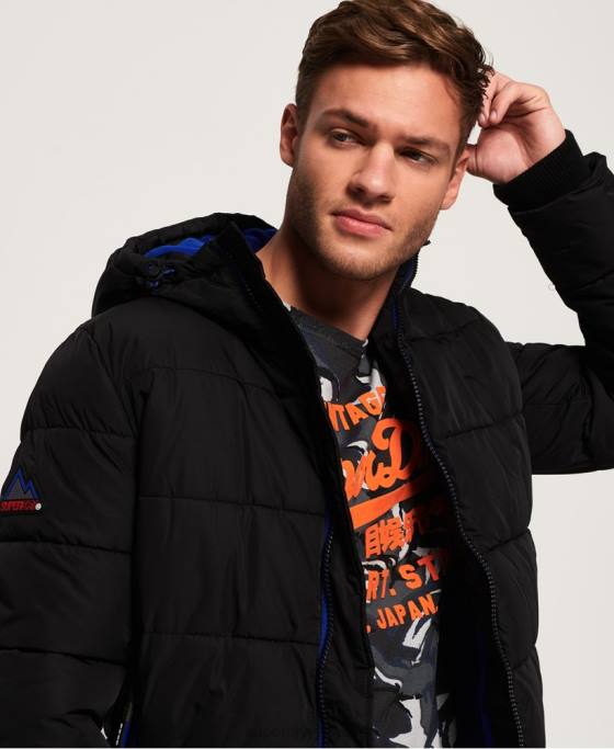 Superdry jachetă puf sport îmbrăcăminte negru bărbați JX0Z1170