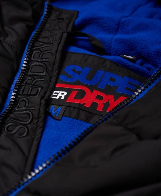 Superdry jachetă puf sport îmbrăcăminte negru bărbați JX0Z1170