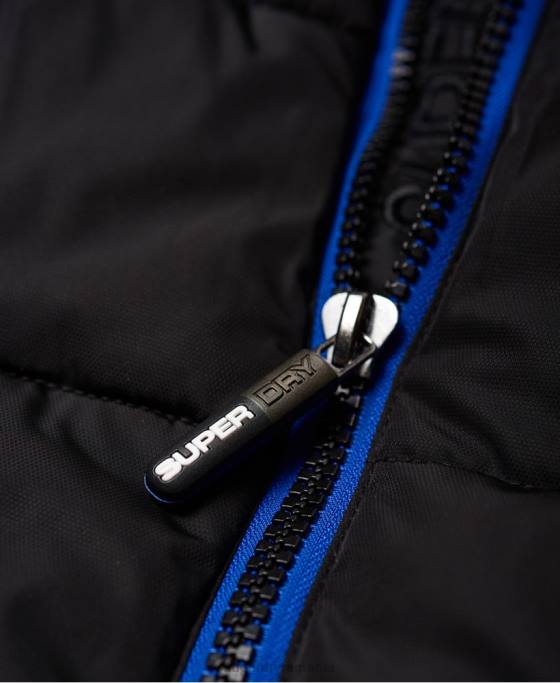 Superdry jachetă puf sport îmbrăcăminte negru bărbați JX0Z1170