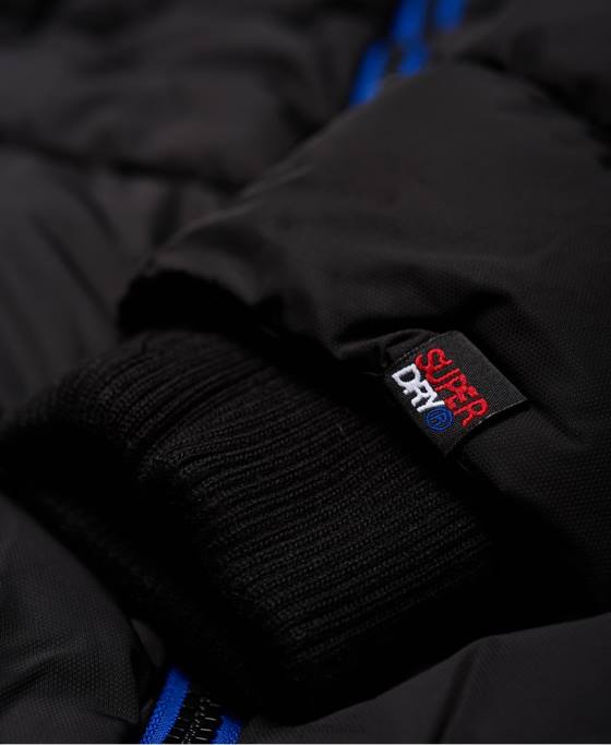 Superdry jachetă puf sport îmbrăcăminte negru bărbați JX0Z1170