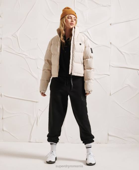 Superdry jachetă puf yama-no-kami îmbrăcăminte gri deschis femei JX0Z5730