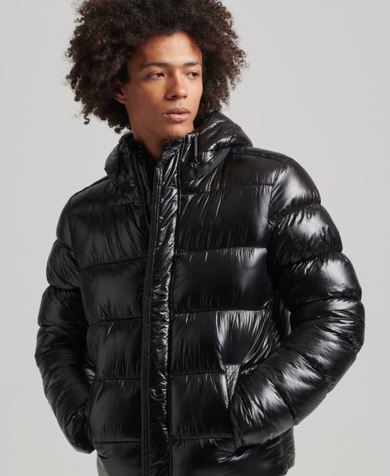 Superdry jachetă puff de lux xpd sports îmbrăcăminte negru bărbați JX0Z4682
