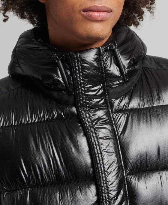 Superdry jachetă puff de lux xpd sports îmbrăcăminte negru bărbați JX0Z4682