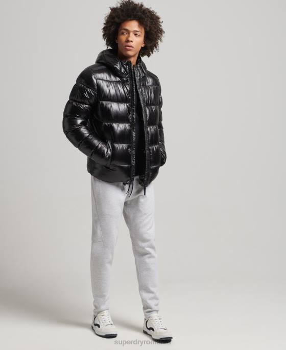 Superdry jachetă puff de lux xpd sports îmbrăcăminte negru bărbați JX0Z4682