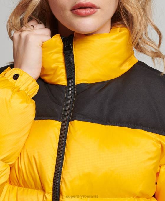 Superdry jachetă puffer cod sport îmbrăcăminte galben femei JX0Z5511