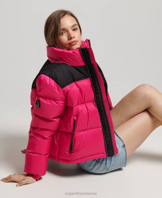 Superdry jachetă puffer cod sport îmbrăcăminte roz femei JX0Z5491