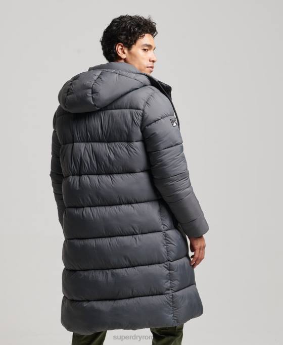 Superdry jachetă pufră cu paragate ripstop îmbrăcăminte gri bărbați JX0Z1042