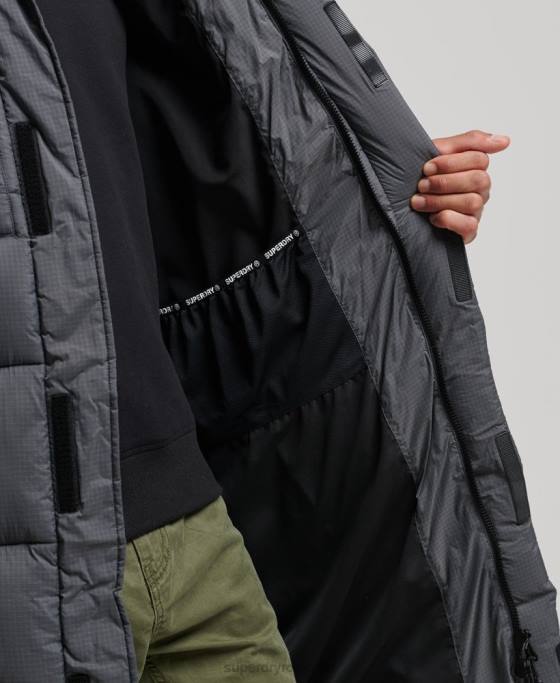 Superdry jachetă pufră cu paragate ripstop îmbrăcăminte gri bărbați JX0Z1042