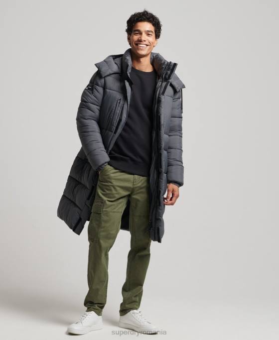 Superdry jachetă pufră cu paragate ripstop îmbrăcăminte gri bărbați JX0Z1042