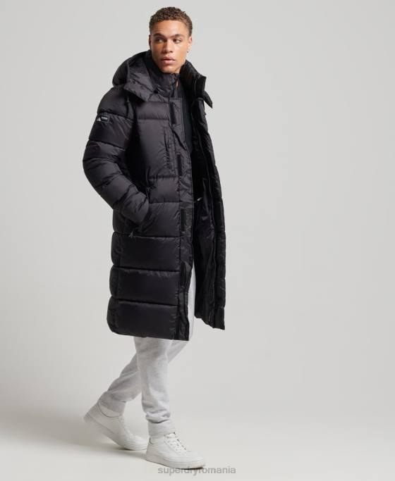 Superdry jachetă pufră cu paragate ripstop îmbrăcăminte negru bărbați JX0Z1076