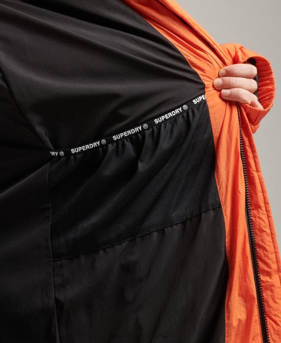 Superdry jachetă pufră cu paragate ripstop îmbrăcăminte portocale femei JX0Z3789