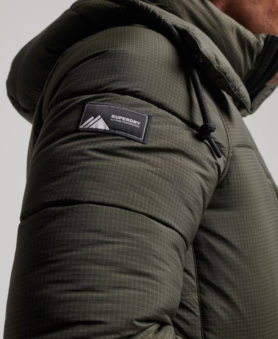 Superdry jachetă pufră cu paragate ripstop îmbrăcăminte verde bărbați JX0Z1099