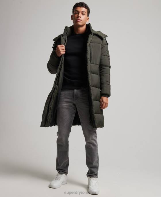 Superdry jachetă pufră cu paragate ripstop îmbrăcăminte verde bărbați JX0Z1099