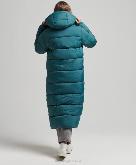 Superdry jachetă pufră cu paragate ripstop îmbrăcăminte verde femei JX0Z3603