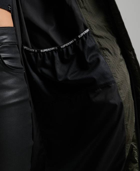 Superdry jachetă pufră cu paragate ripstop îmbrăcăminte verde femei JX0Z3755