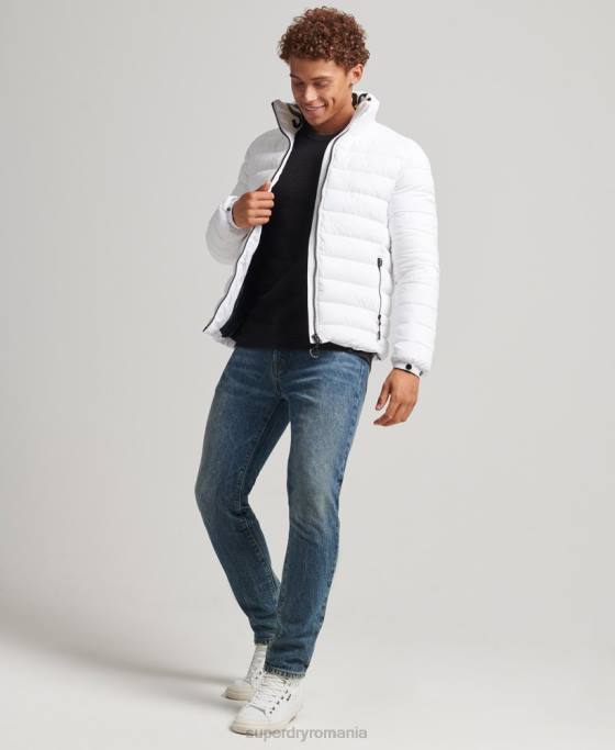 Superdry jachetă pufă cu logo clasic îmbrăcăminte alb bărbați JX0Z4695