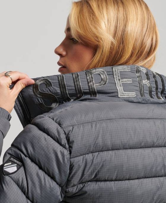 Superdry jachetă pufă cu logo clasic îmbrăcăminte gri femei JX0Z5422