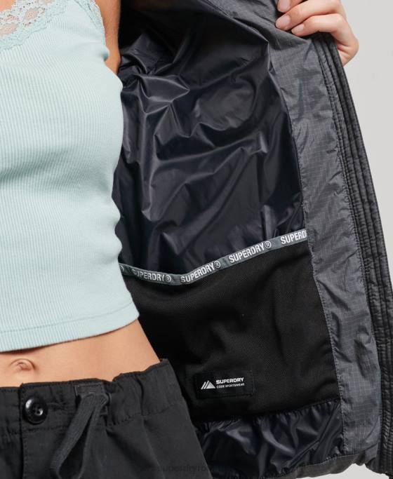 Superdry jachetă pufă cu logo clasic îmbrăcăminte gri femei JX0Z5422
